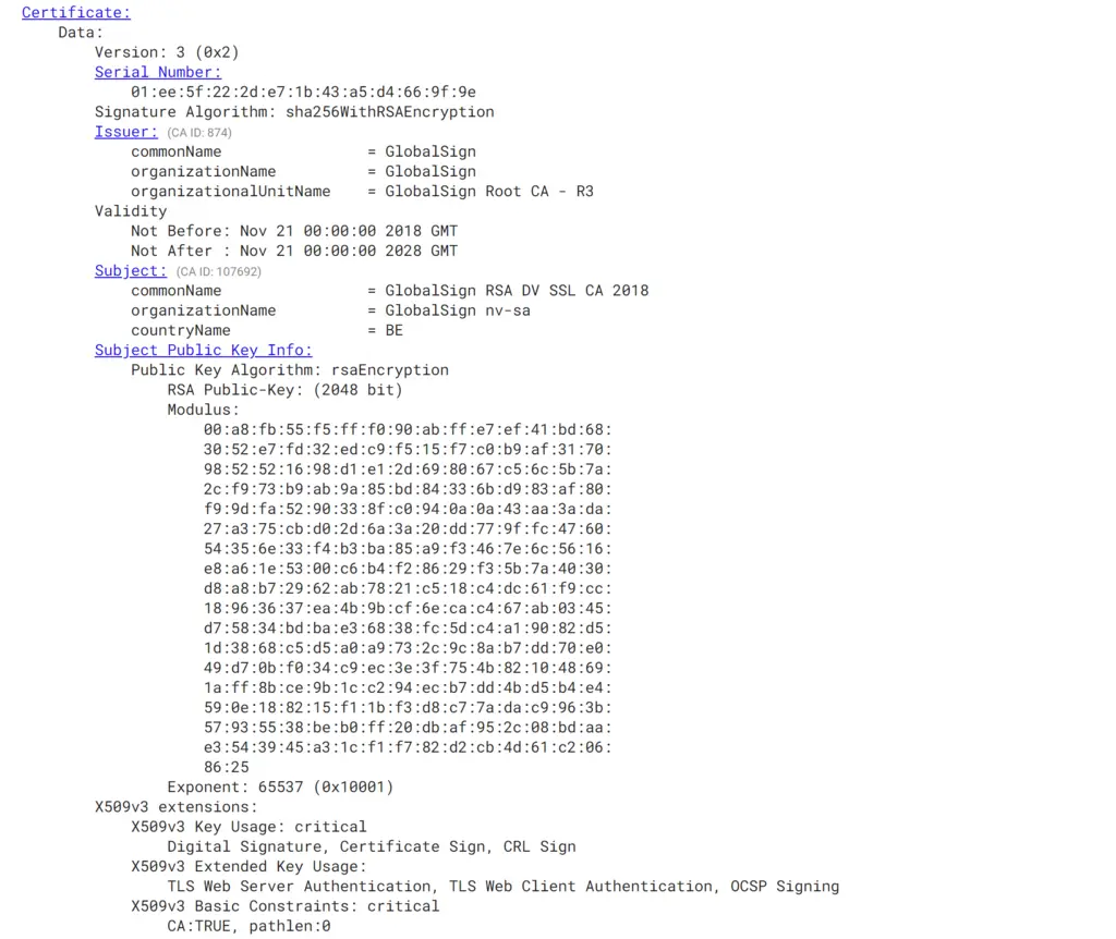OCSP Intermediate CA Error