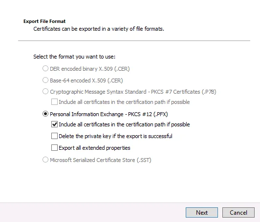 Export File Format