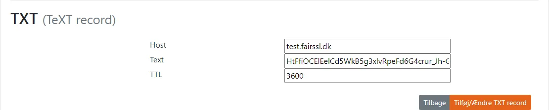 Change Txt Record