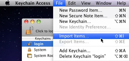 Import Certificate macOS