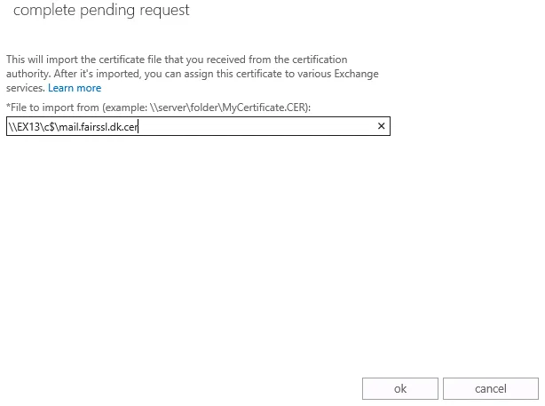 Certificate Unc Path