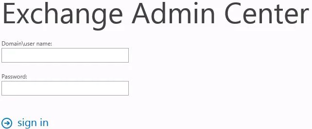 Exchange Admin Center Login