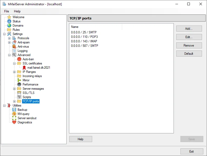Open TCPIP Ports
