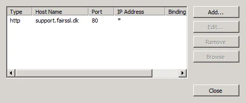 Add binding for wildcard certificate