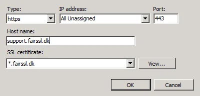 Select wildcard certificate
