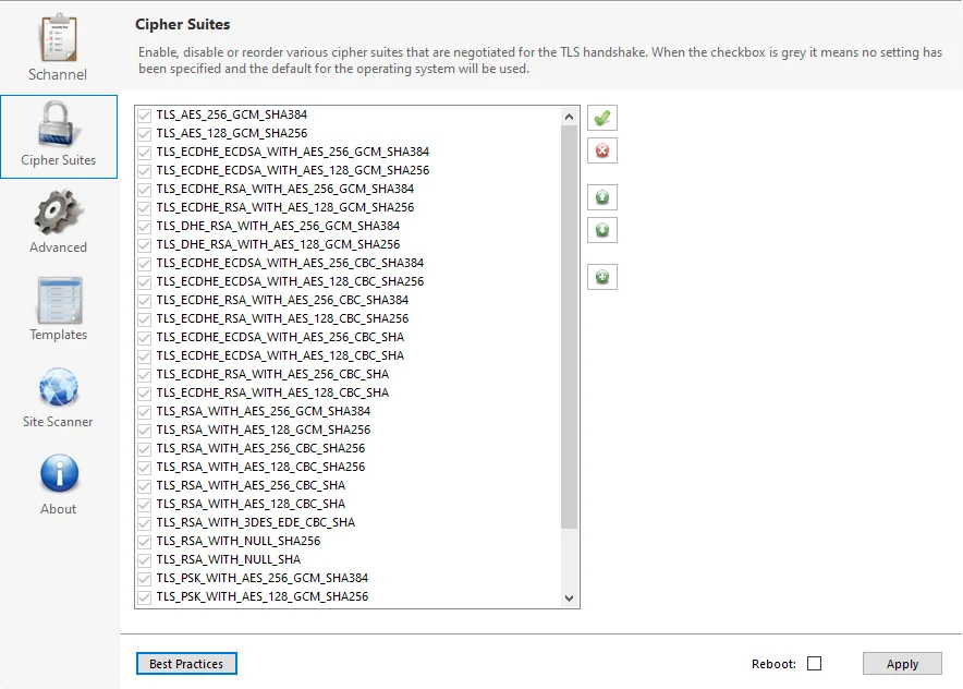 Cipher Suites Default