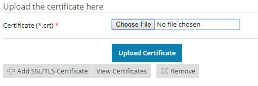 Upload Add Certificate