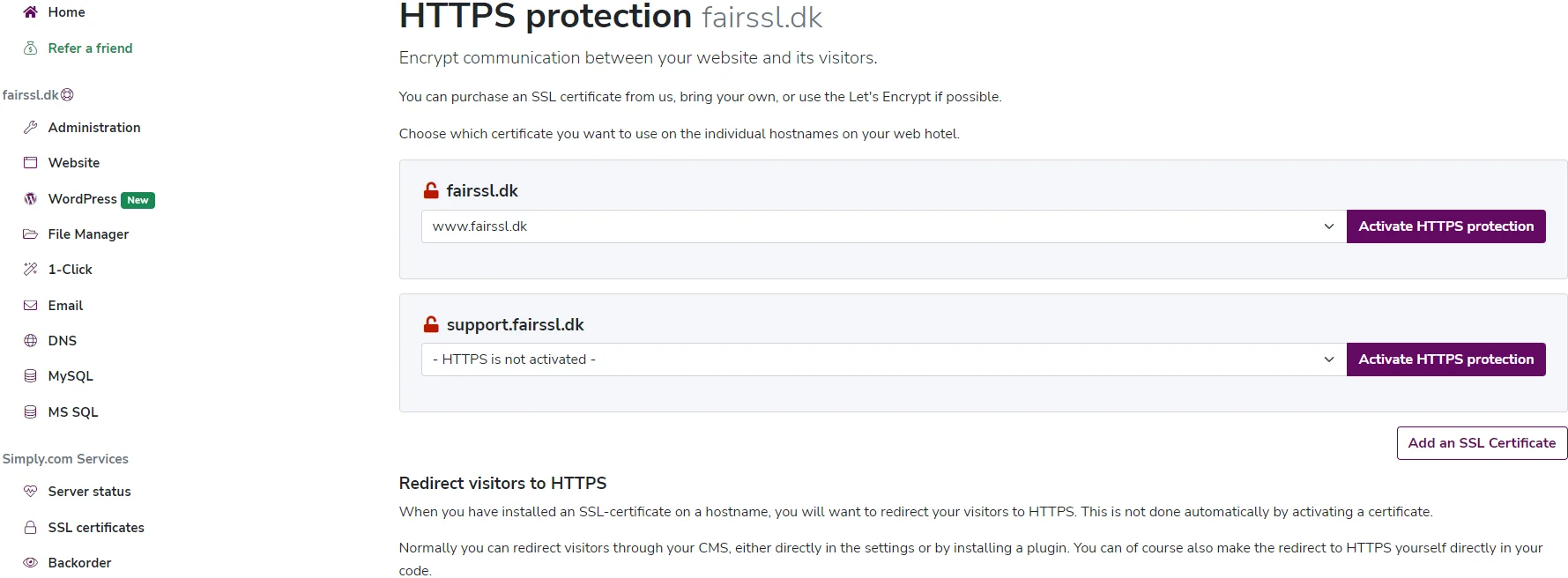 Select Certificate
