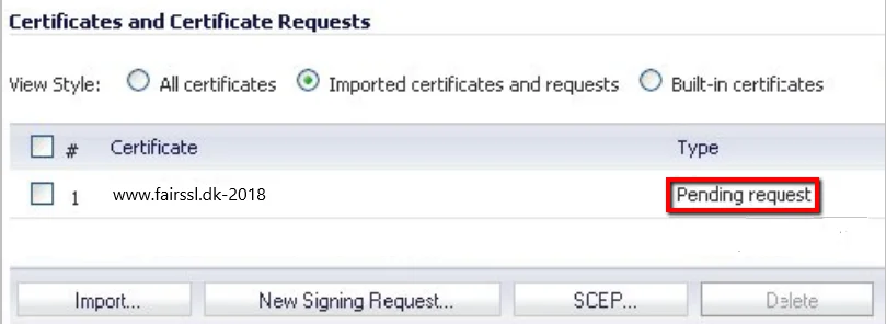 Pending Request