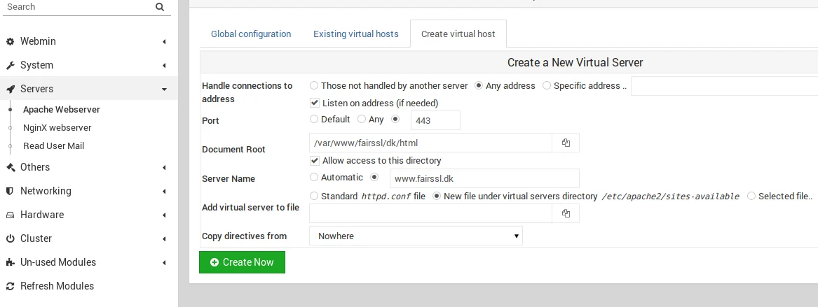 Create Virtual Host